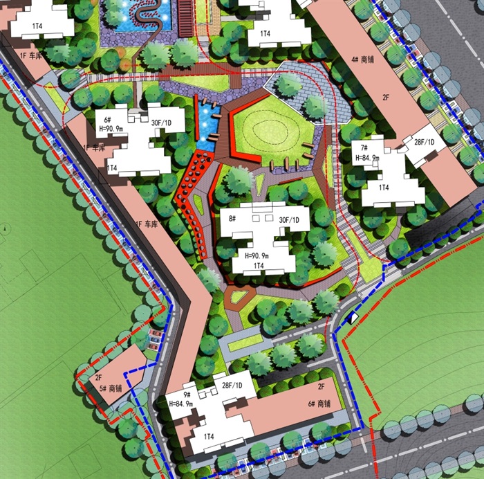 住宅小区景观设计PS彩色总图01(3)