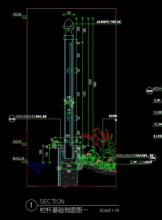 别墅护栏详细CAD施工图(2)