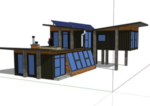 集装箱式住宅建筑设计SU(草图大师)模型