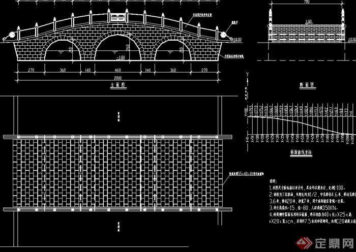 详细的完整拱桥cad施工图及效果图
