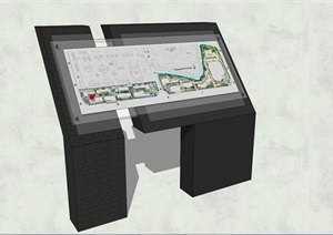 导游牌指示牌标识牌SU(草图大师)模型