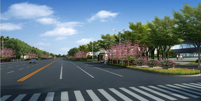 南阳新区道路（白河路机场南二路北二路）景观绿化设计方案高清文本(8)