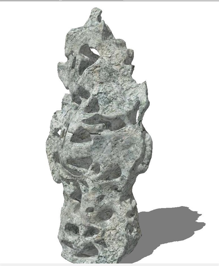 76个片石 景石 珊瑚石 单体SU模型(4)