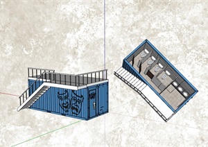 公共厕所建筑设计SU(草图大师)模型