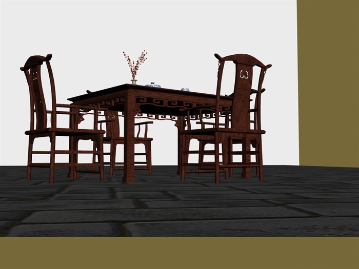 中式桌椅5件套(4)