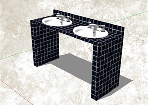 卫生间洗手台设计SU(草图大师)模型