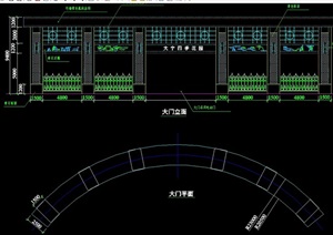 园林景观大门设计cad施工图