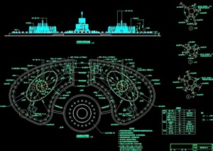 某花园小区喷泉水景cad施工详图