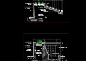 跌水花坛cad施工图