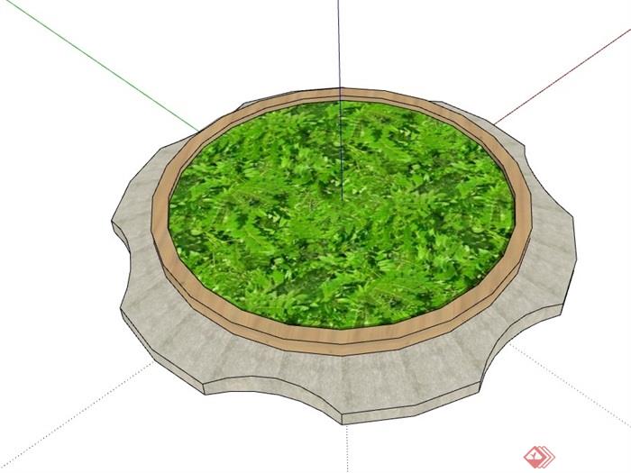 圆形树池完整设计su模型