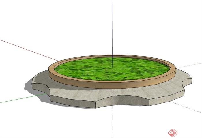 圆形树池完整设计su模型