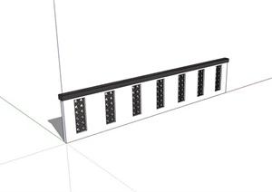 新中式整体详细的围墙设计SU(草图大师)模型