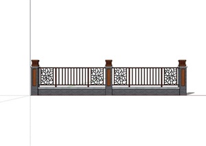 新中式栏杆围墙设计SU(草图大师)模型
