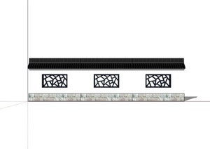 新中式独特完整的围墙设计SU(草图大师)模型