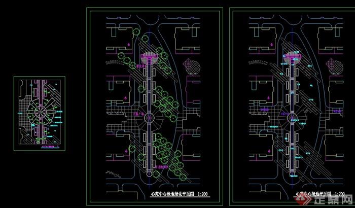 现代园林景观水池水景设计cad方案