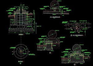 独特园林景观节点雕塑小品设计cad施工图