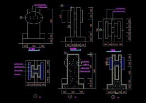 园林景观雕塑节点小品设计cad施工图