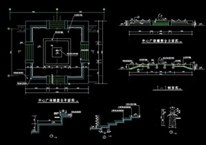 园林景观节点雕塑台小品设计cad施工图