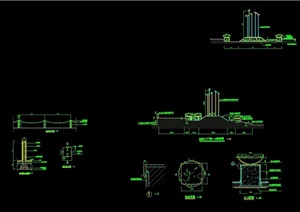 园林景观节点雕塑小品详细设计cad施工图