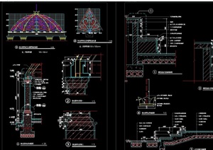 欧式圆形详细园林景观节点亭子设计cad施工图