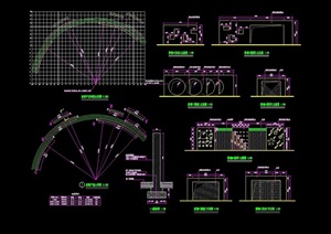 园林景观景墙素材完整设计cad施工图