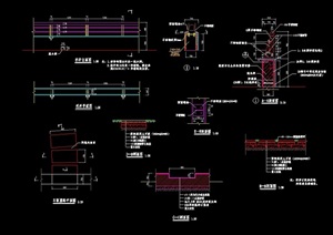 园林景观详细的节点栏杆设计cad施工图