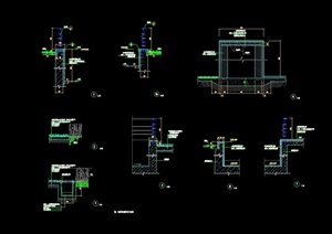 园林景观节点栏杆围墙素材设计cad施工图