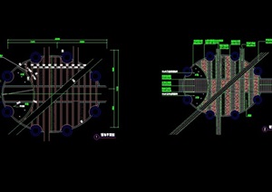 园林景观节点地面铺装图案设计cad平面图