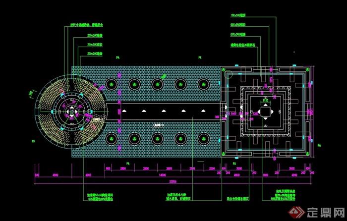 某小区园林景观节点地面铺装图案设计cad施工图