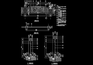 园林景观围墙详细节点设计cad施工图