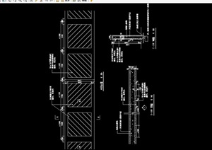 园林景观围墙节点设计cad立剖施工图