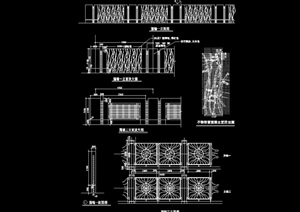 园林景观小区围墙整体详细设计cad施工图