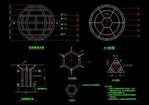 现代园林景观花球小品节点cad施工图