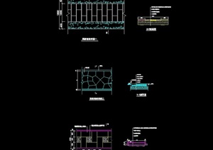 现代园林景观园路铺装节点cad平剖施工图