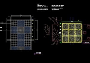 园林景观详细的铺装节点cad平面图