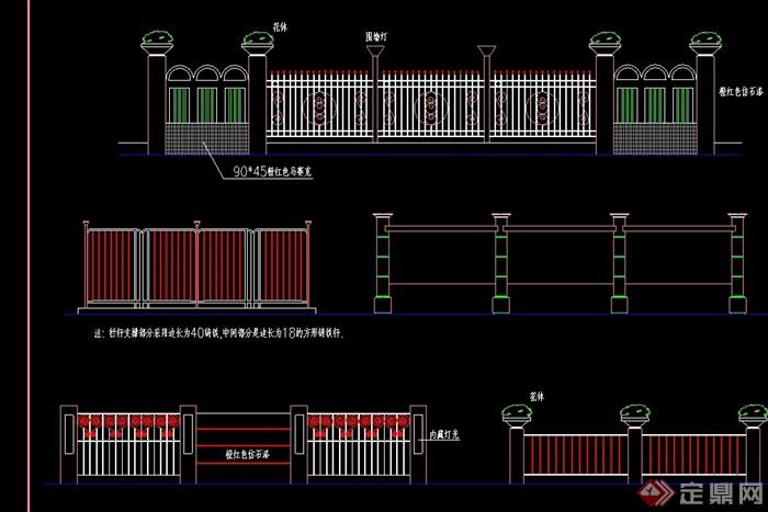 围栏素材设计cad方案