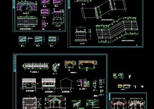 古典园林拱桥和曲桥cad施工图