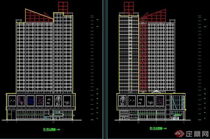 高层综合商业住宅建筑设计cad方案