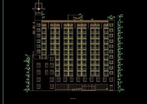现代高层酒店建筑设计cad方案图