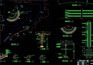 园林景观详细的完整景墙素材cad施工图