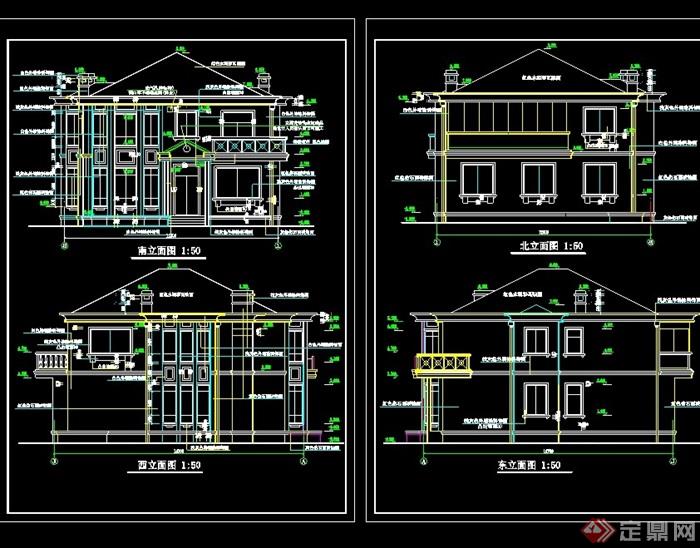 住宅多层完整的别墅设计cad施工图