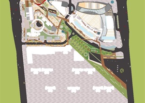 西安大寨路金地广场商业综合体建筑与景观SU(草图大师)模型
