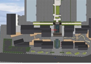 宜昌万科理想城新中式商业街建筑与景观SU(草图大师)模型