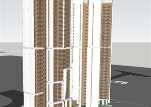 广州实地蔷薇国际保障房住宅项目建筑与景观SU(草图大师)模型