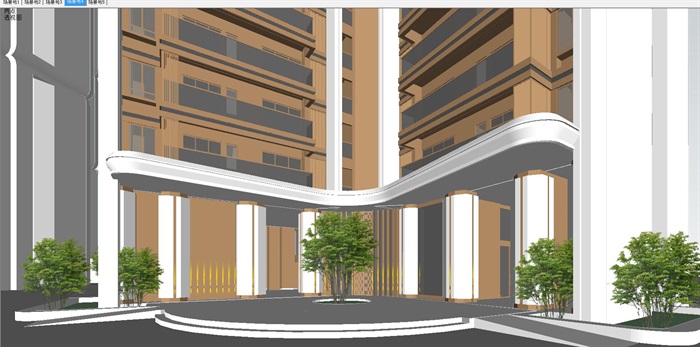 广州实地·蔷薇国际保障房+住宅项目建筑与景观SU模型(9)