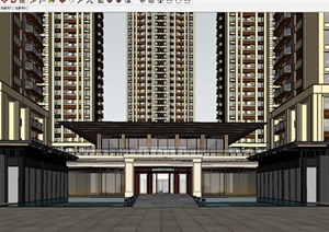 沈阳越秀星汇云锦项目新中式豪宅项目建筑与景观SU(草图大师)模型