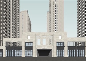 温州华润置地滨江万象天地新古典大都会豪宅建筑方案SU(草图大师)模型