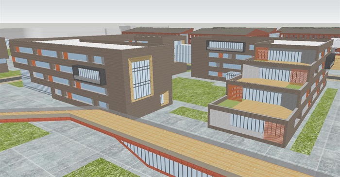 北化工新校区建筑规划设计方案SU模型(4)
