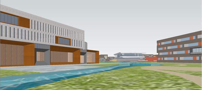 北化工新校区建筑规划设计方案SU模型(6)