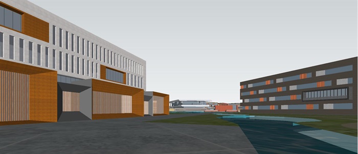 北化工新校区建筑规划设计方案SU模型(9)